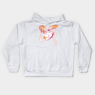 Lesbian bunny mushroom Kids Hoodie